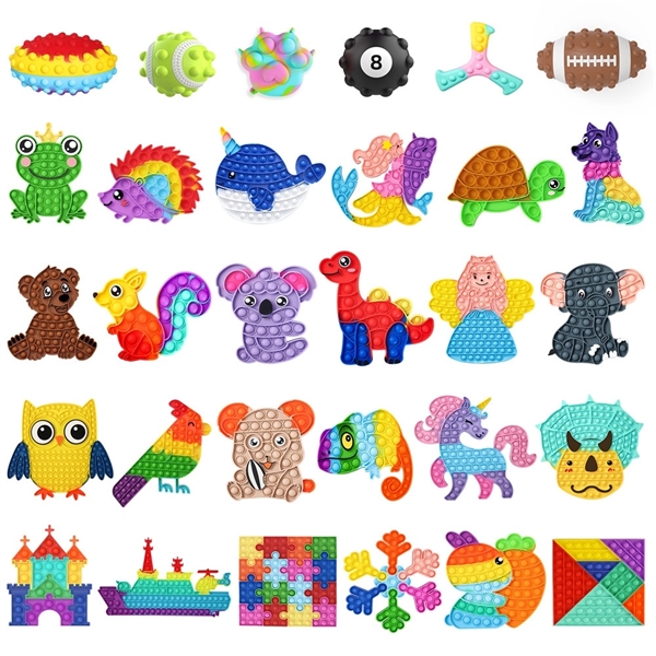 Silicone Popper Pop Bubble Push Fly Bird Pecker Animal Toys
