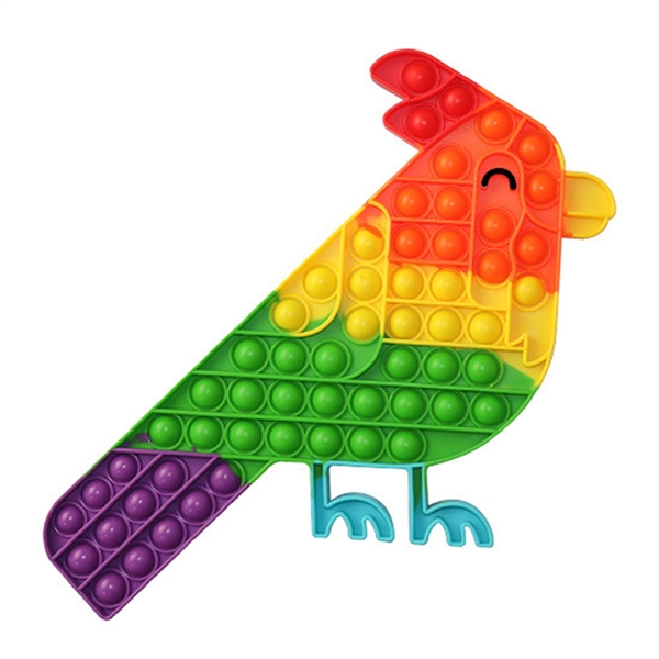 Silicone Popper Pop Bubble Push Fly Bird Pecker Animal Toys
