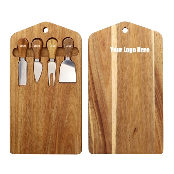 Cutting Board With Cheese Knife Set