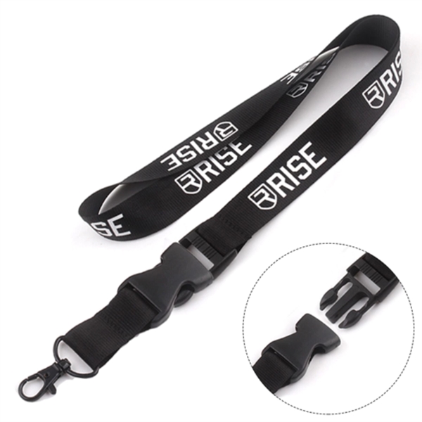 Custom 1/2" Polyester Lanyard w/ Detachable Buckle Release