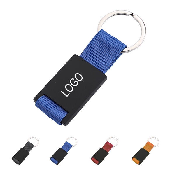 Custom Square Metal Webbed Keychain