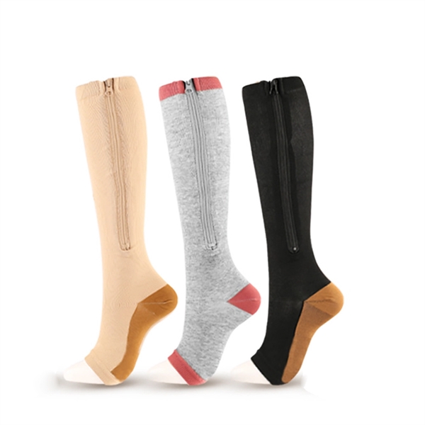 Zipper Copper Compression Socks