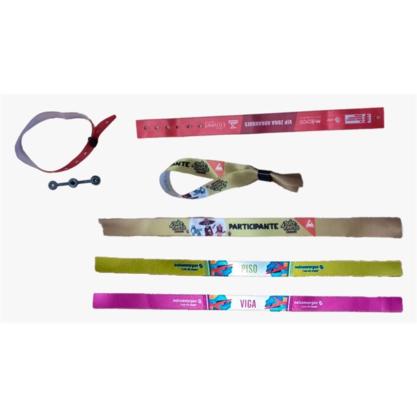 Dye sublimated event wristband with sliding lock