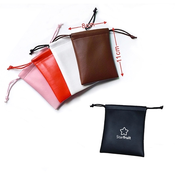Faux Leather Drawstring Bag