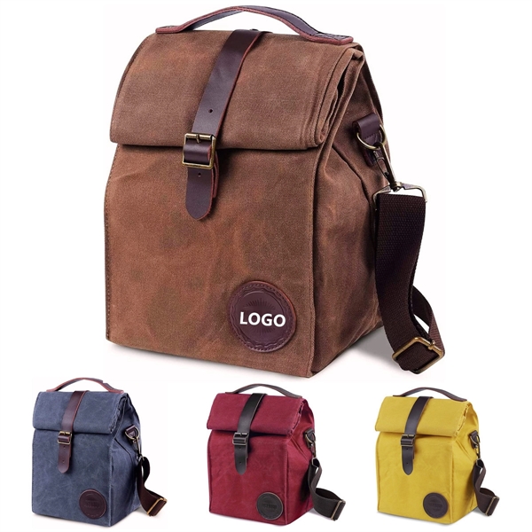 Insulated Waxed Canvas Lunch Bag