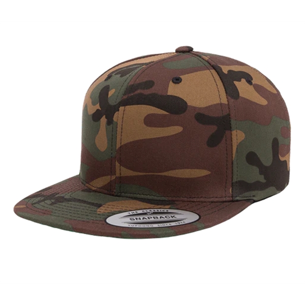 Premium Camo Snapback Hat, Flat Bill Cap, Camouflage