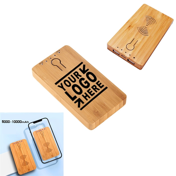 Bamboo 5000mAh Dual Port Power Bank with Wireless Charger