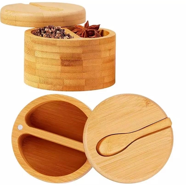 Bamboo Salt Cellar with Magnetic Swivel Lid