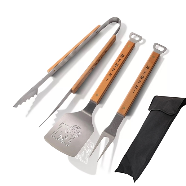 3 Piece Outdoor BBQ Grill Set with Custom Slotting LOGO