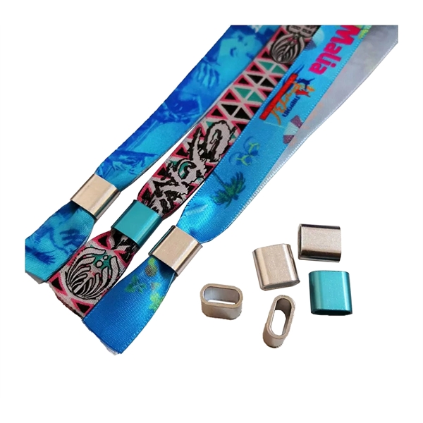 1/2Sublimated  Aluminum Lock Reusable Ribbon Event Wristband