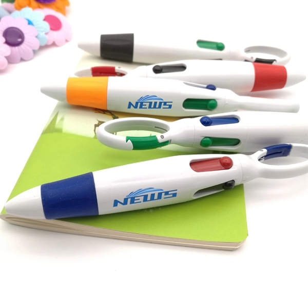 4-in-1 Shuttle Pens Retractable with Carabiner