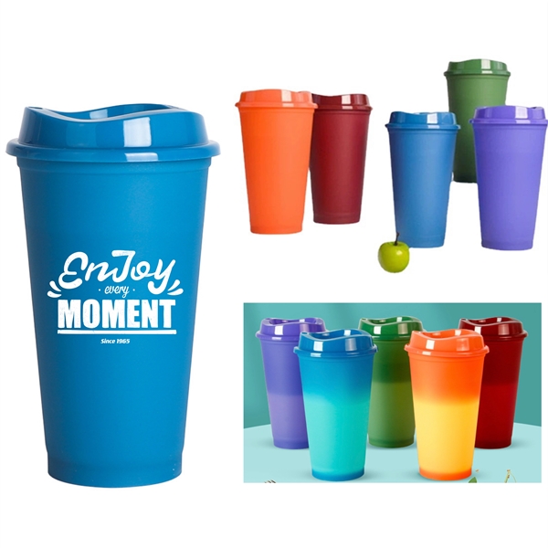 16 oz Hot Color Changing Cups With Lids