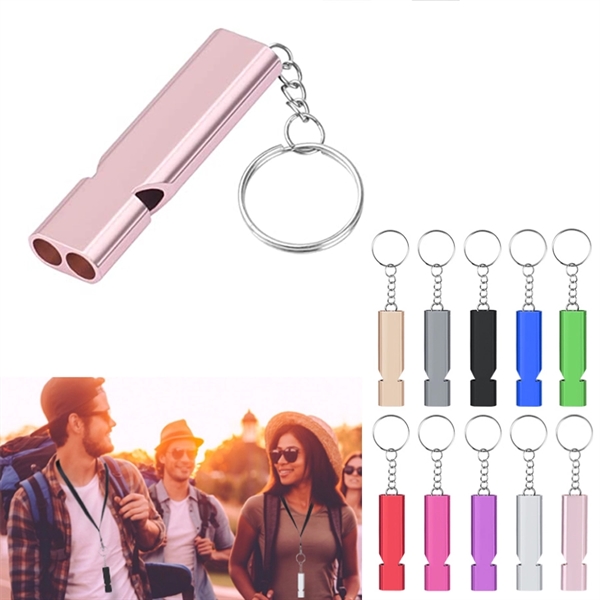 Double Tubes Survival Whistles with keyring