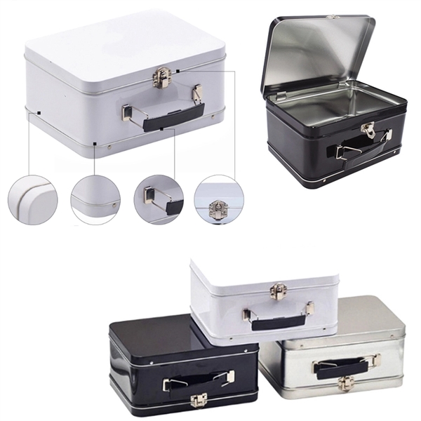 Portable Throwback Lockable Tin Lunch Box