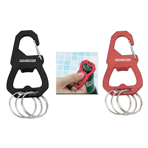 3 Keyring Carabiner with Bottle Opener