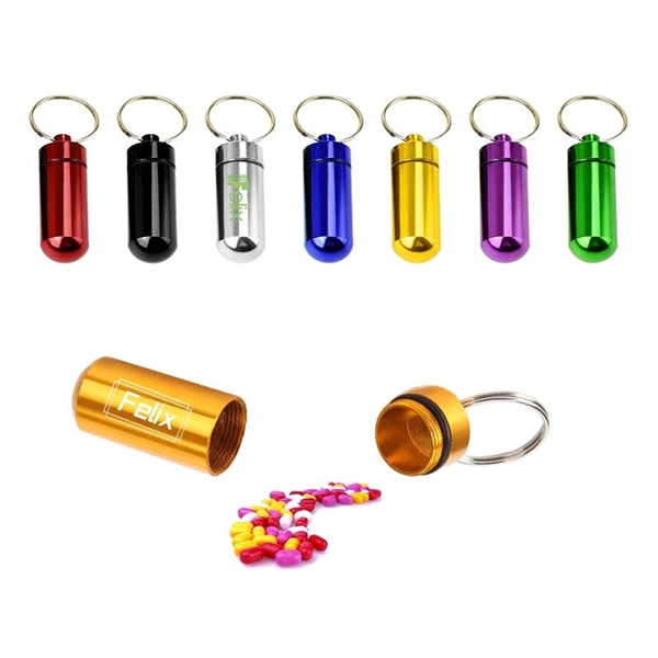 Metal Pill Case With Keychain