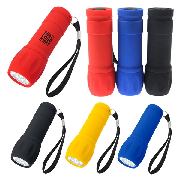 Custom Rubberized Torch Light With Strap