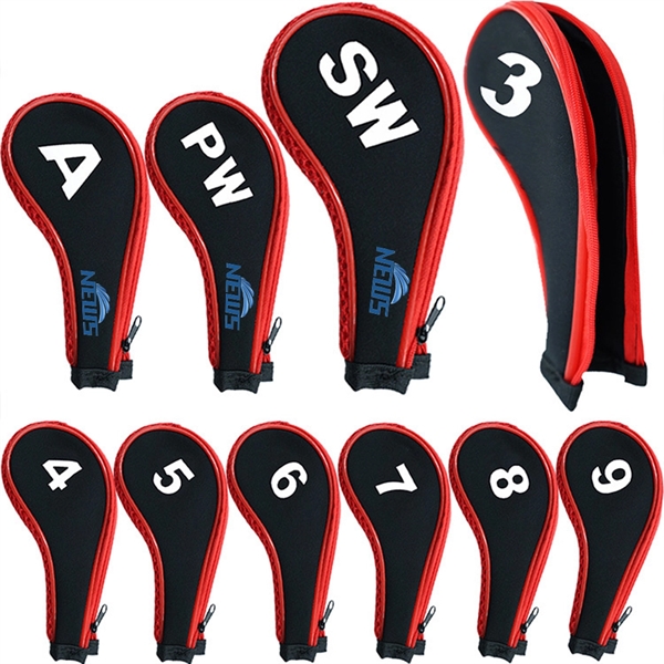 10Pcs Neoprene Golf Club Protect Covers Set