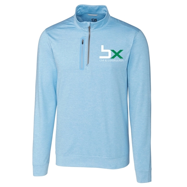 Cutter & Buck Stealth Heathered Quarter Zip Mens Pullover