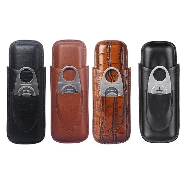 Portable Genuine Leather Cigar Case