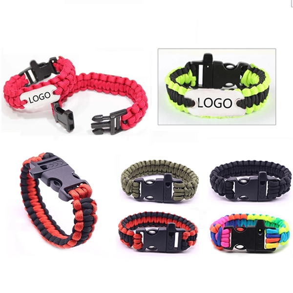 Paracord Bracelet With Dog Tag And Whistle