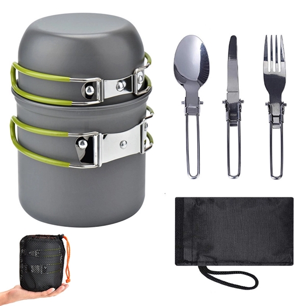 5Pcs Lightweight Camping Cookware Mess Kit