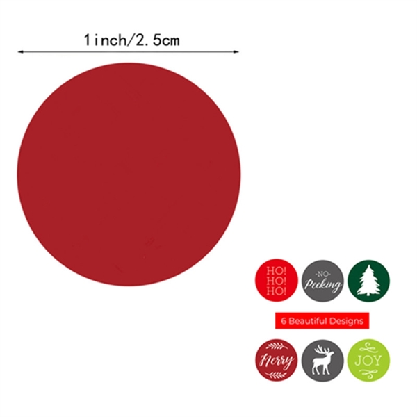 Round Christmas Paper Label Sticker On Roll