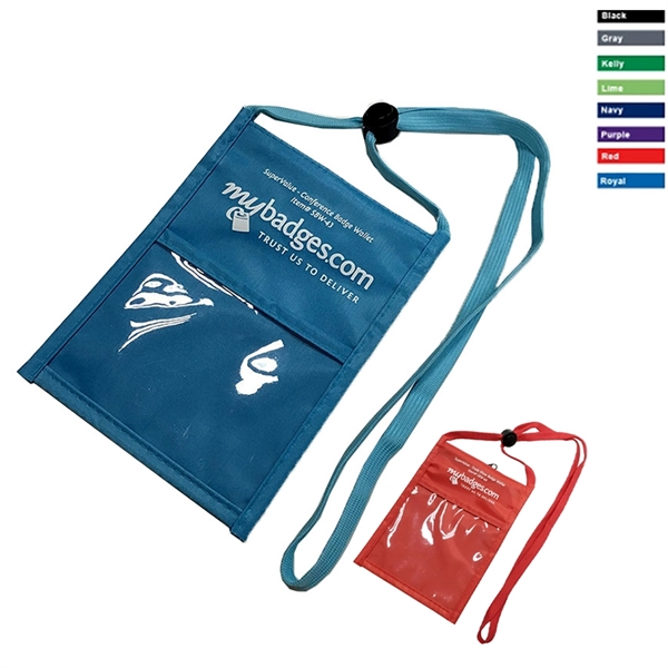 Polyester Neck Wallet and Badge Card Holder