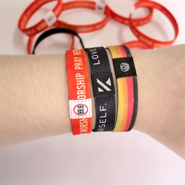 1/2 Sublimated Elastic Event Wristband Customizable Woven