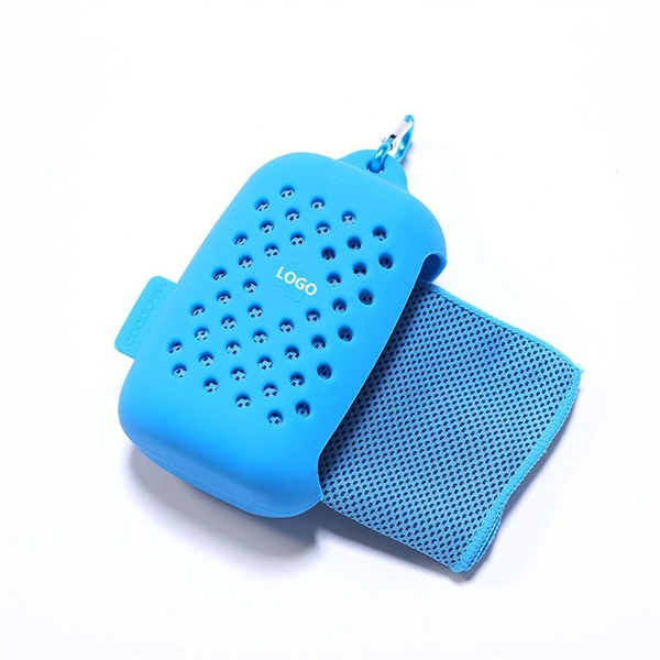 Fitness Cold Exercise Quick-Drying Towel With Silicone Case