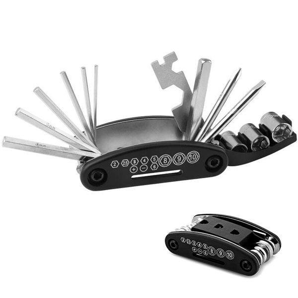 16 In 1 Carbon Steel Mtb Bike Tool Set