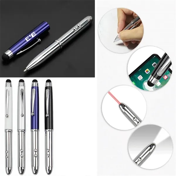 Laser Pointer Ballpoint Stylus Pen with Flashlight