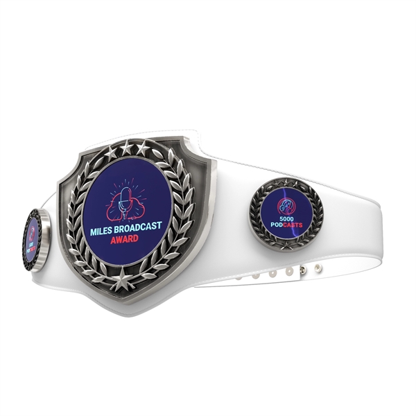 Vibraprint® Antique Silver Championship Shield Award Belt