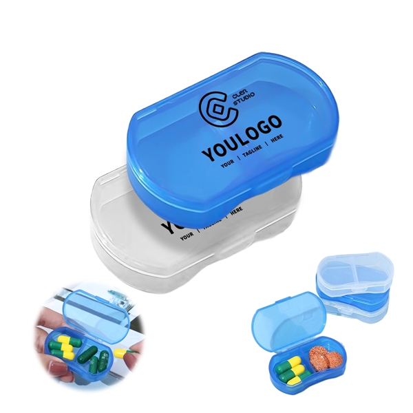 2 Grid Mini Transparent Plastic Pill Box Case