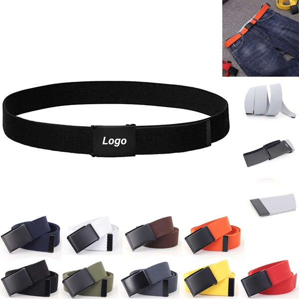 Canvas Web Belt With Flip-Top Military Buckle