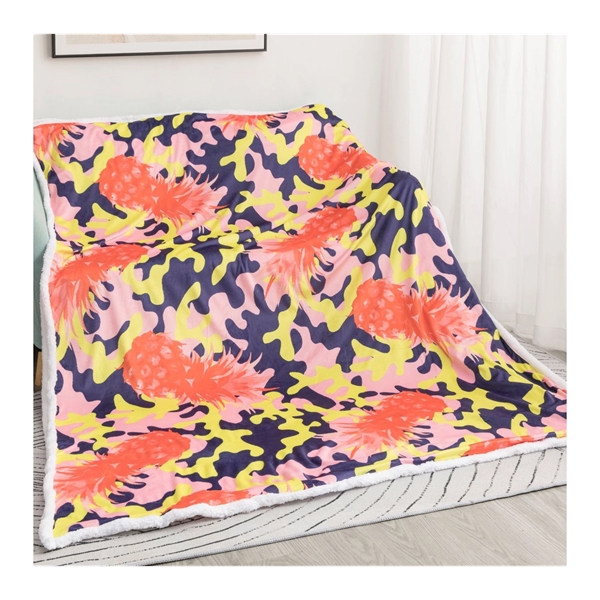 60x80 Oversize Crystal Velvet Sublimation Sherpa Blanket