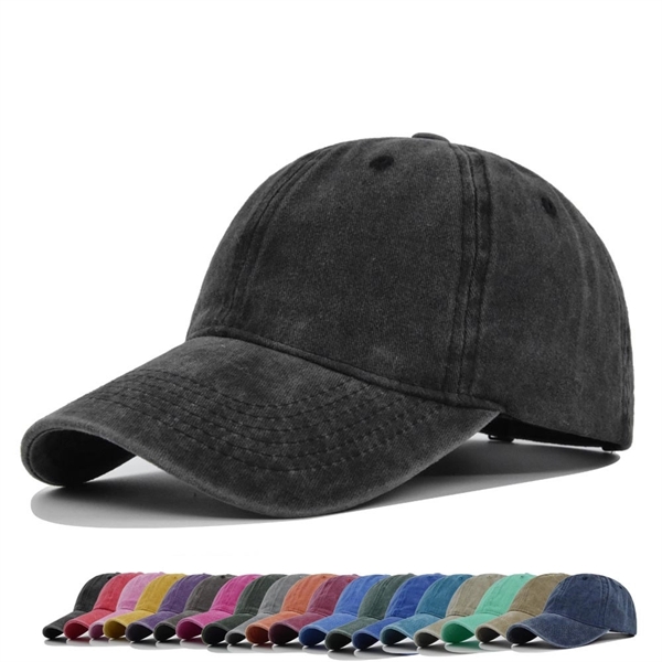 Washed Plain Baseball Cap Retro Adjustable Dad Hats