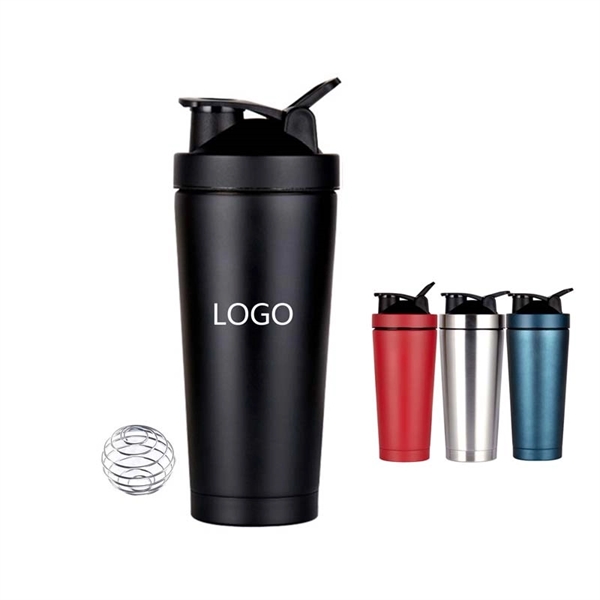 25OZ Double Wall Vacuum Insulated Protein Shaker Bottle