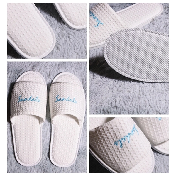 Open Toe Waffle Slippers