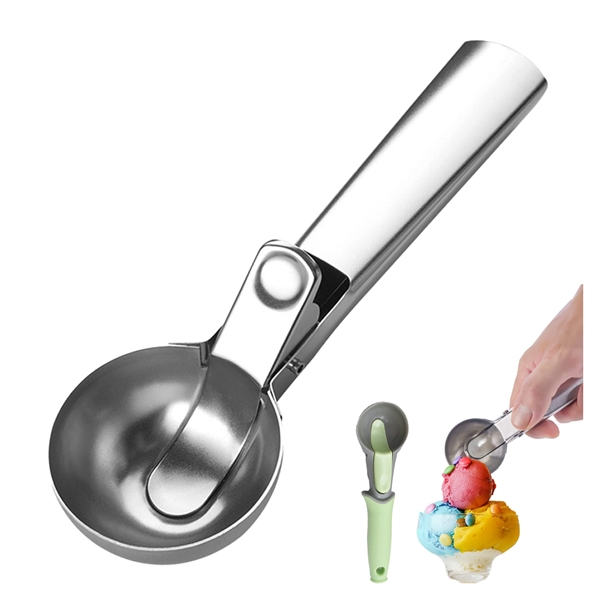 Stainless Steel Ice Cream & Fruit Scoop W/ Trigger