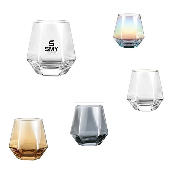 10 OZ Diamond Shaped Whisky Wine Glasses Cup