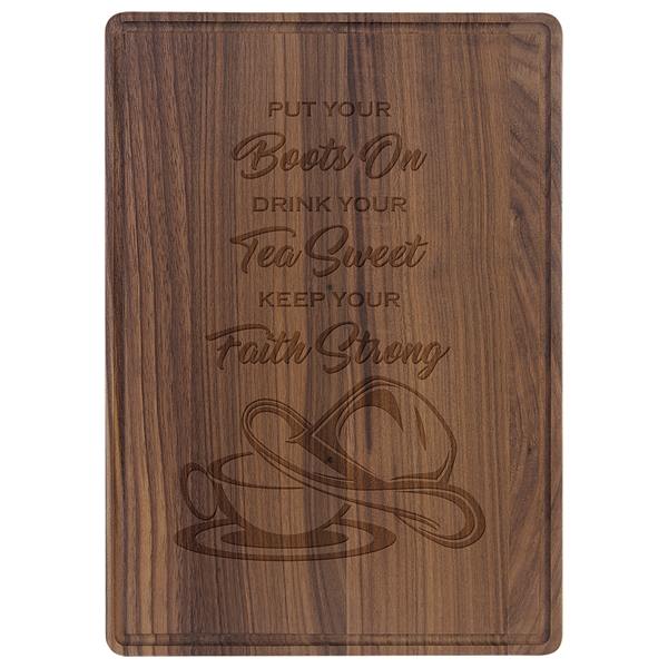 Walnut Cutting Board with Drip Ring 13 3/4" x 9 3/4"