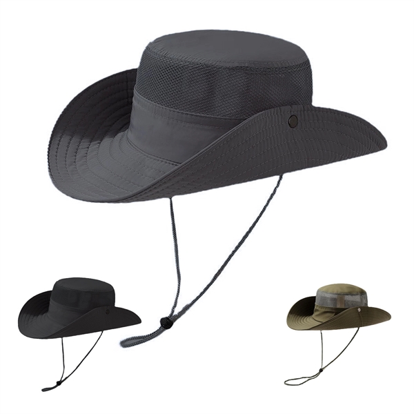 Polyester Sun Wide Brim Bucket Hat MOQ 50pcs