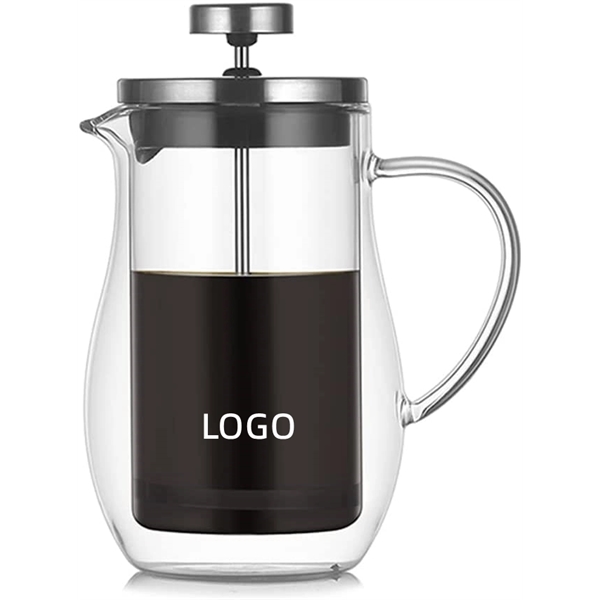 Portable Glass French Press Double Wall Design 12oz