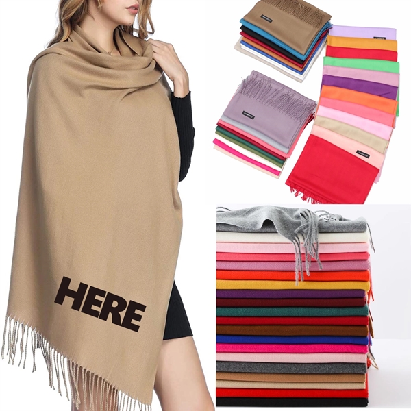 Embroidery Pashmina Shawl Wrap Cashmere Feel Scarf MOQ 50pc
