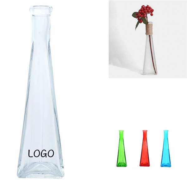 Clear Glass Triangle Vase