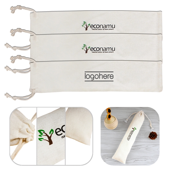 Ramie Drawstring Straw Pouch