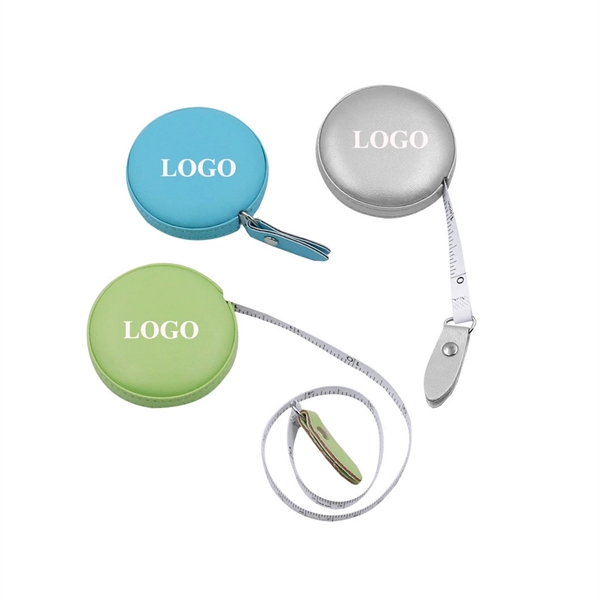 Round Mini PU Leather Tailor Tape Measure