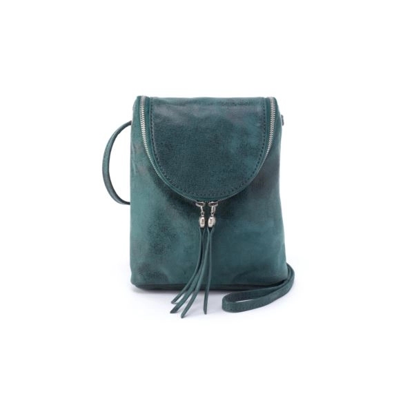 Fern Buffed Hide Crossbody  in Pine