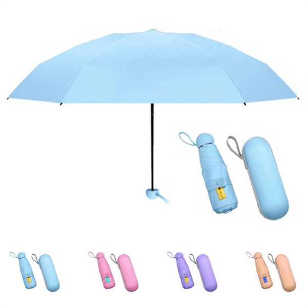 6 Ribs Mini Folded Umbrella With Case